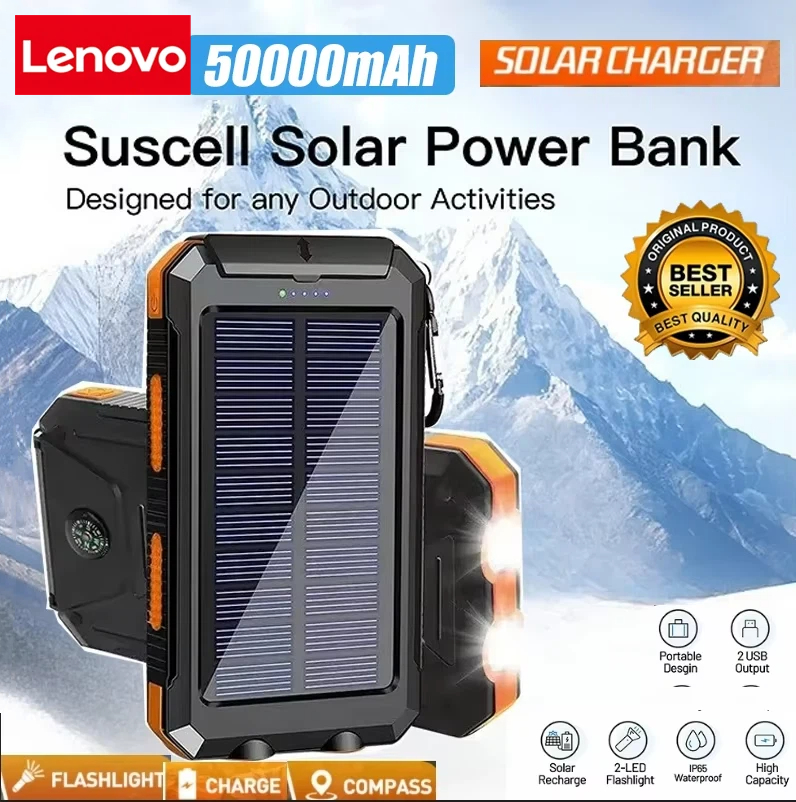 Solar Charger Panel Foldable - Lenovo 50000mAh Solar Power Bank Portable