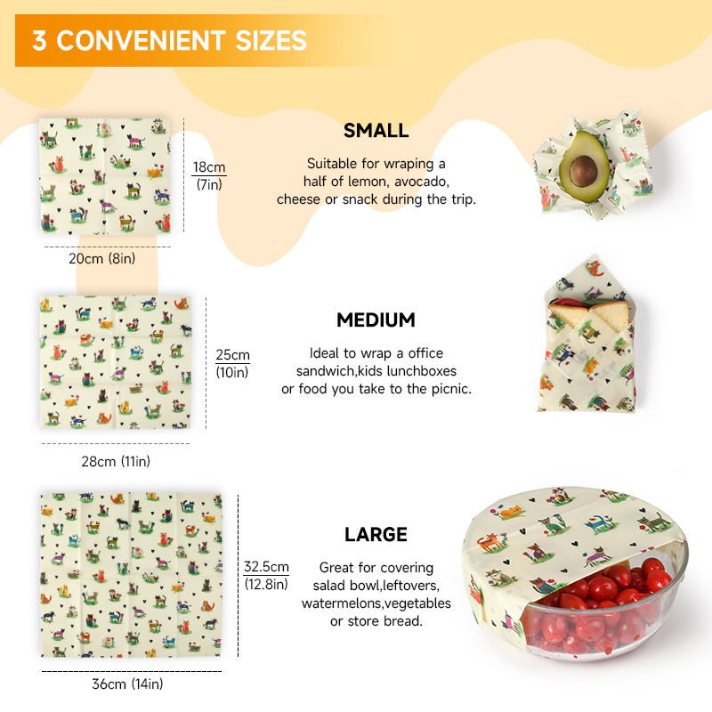 6 Packs (2S. 2M, 2L) reusable  - Beeswax Wrap Reusable 리뷰 및 가격