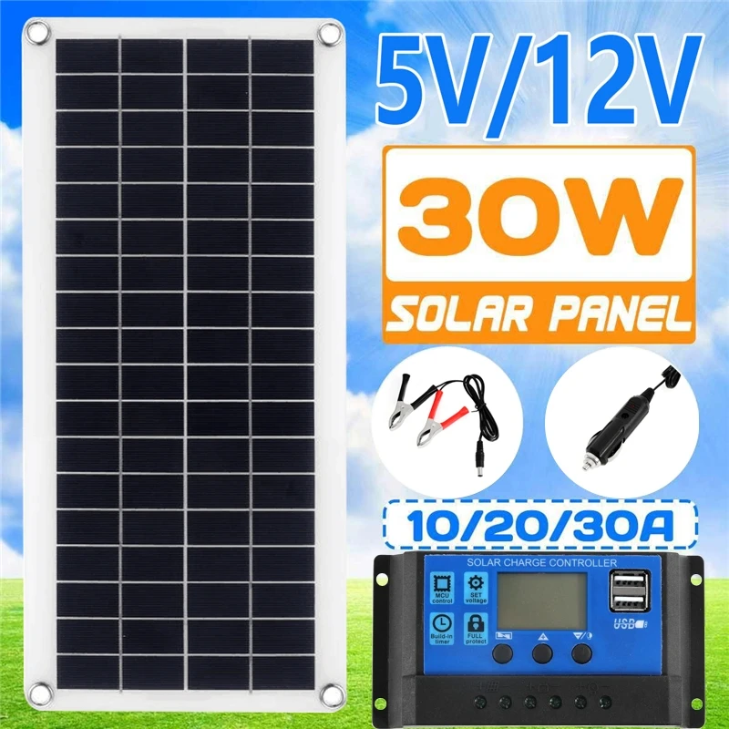 Solar Panel Kit 30W 12V Dual U - Solar Charger Panel Foldable 리뷰 및 가격