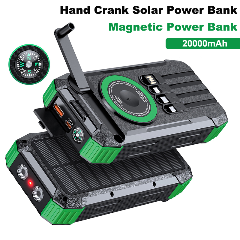 20000mAh Hand Crank Solar Powe - Solar Charger Panel Foldable 리뷰 및 가격