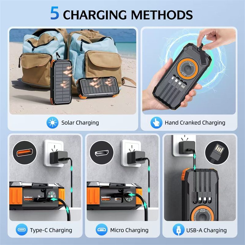 20000mAh Hand Crank Solar Powe - Solar Charger Panel Foldable 리뷰 및 가격