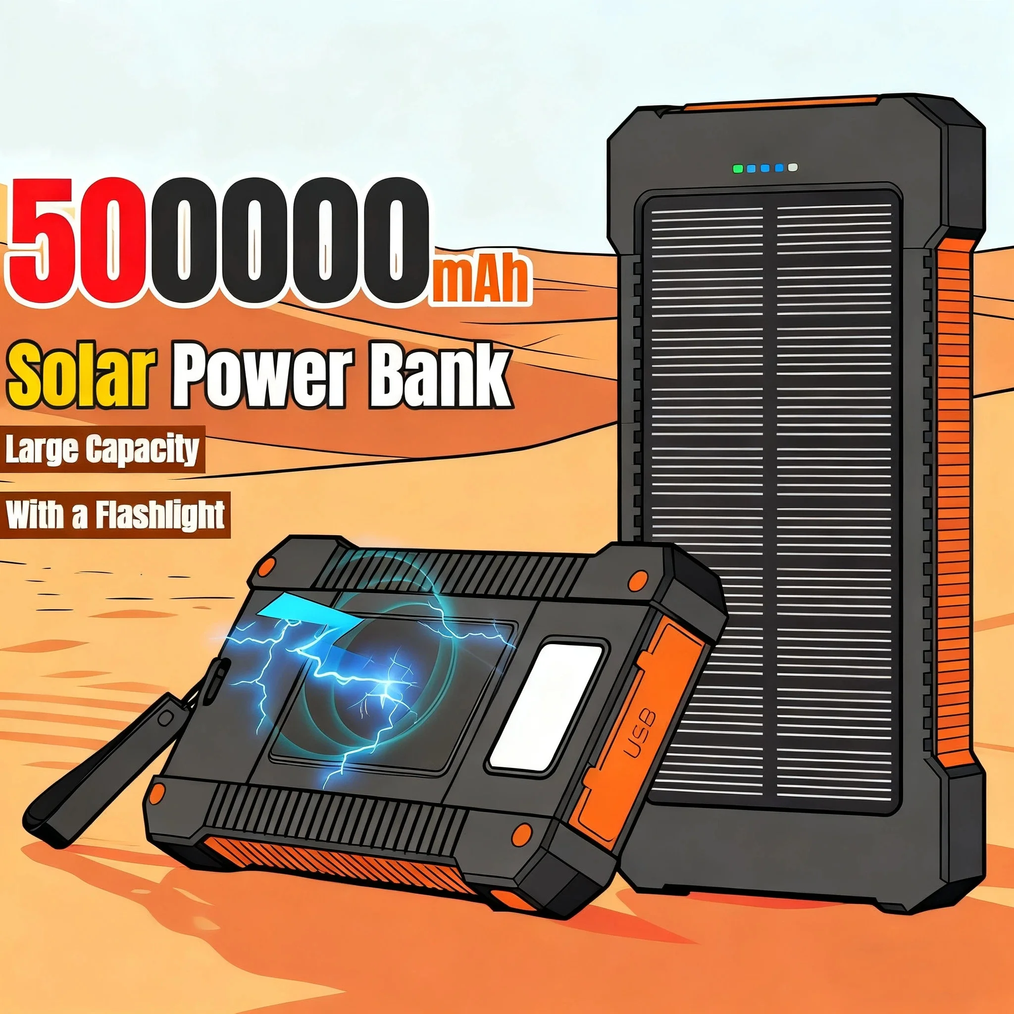 500000mAh Waterproof Outdoor S - Solar Charger Panel Foldable 리뷰 및 가격